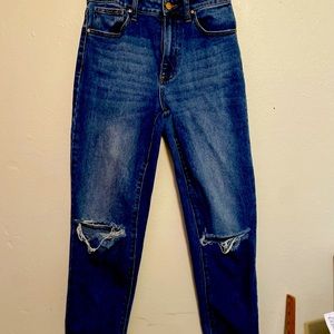 Celebrity Pink Mid Rise Ankle Skinny Size 3/26 Blue Denim Distressed Jeans